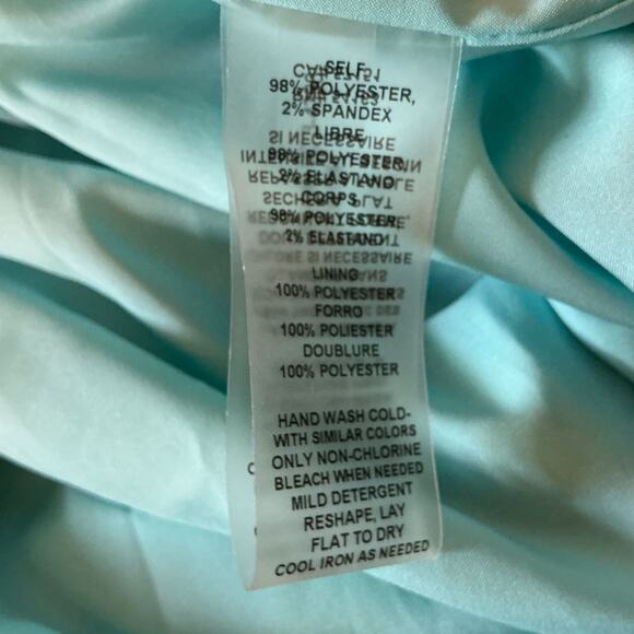 Vince Camuto Backless Floral Satin Sleeveless Maxi Dress Colorful Blue Size 14 - Picture 12 of 13